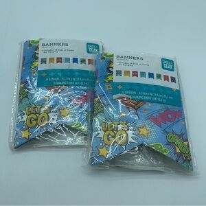 Pen & Gear Banners Blue Red 24 Banners Twine Set of Two Superhero